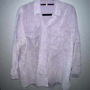 Lavender Casual corduroy Button-Down Shirt